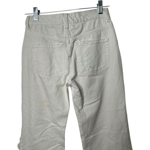 We The Free White Maggie Jeans Size 25 100% Cotton Cropped Bootcut Classic - Picture 4 of 11